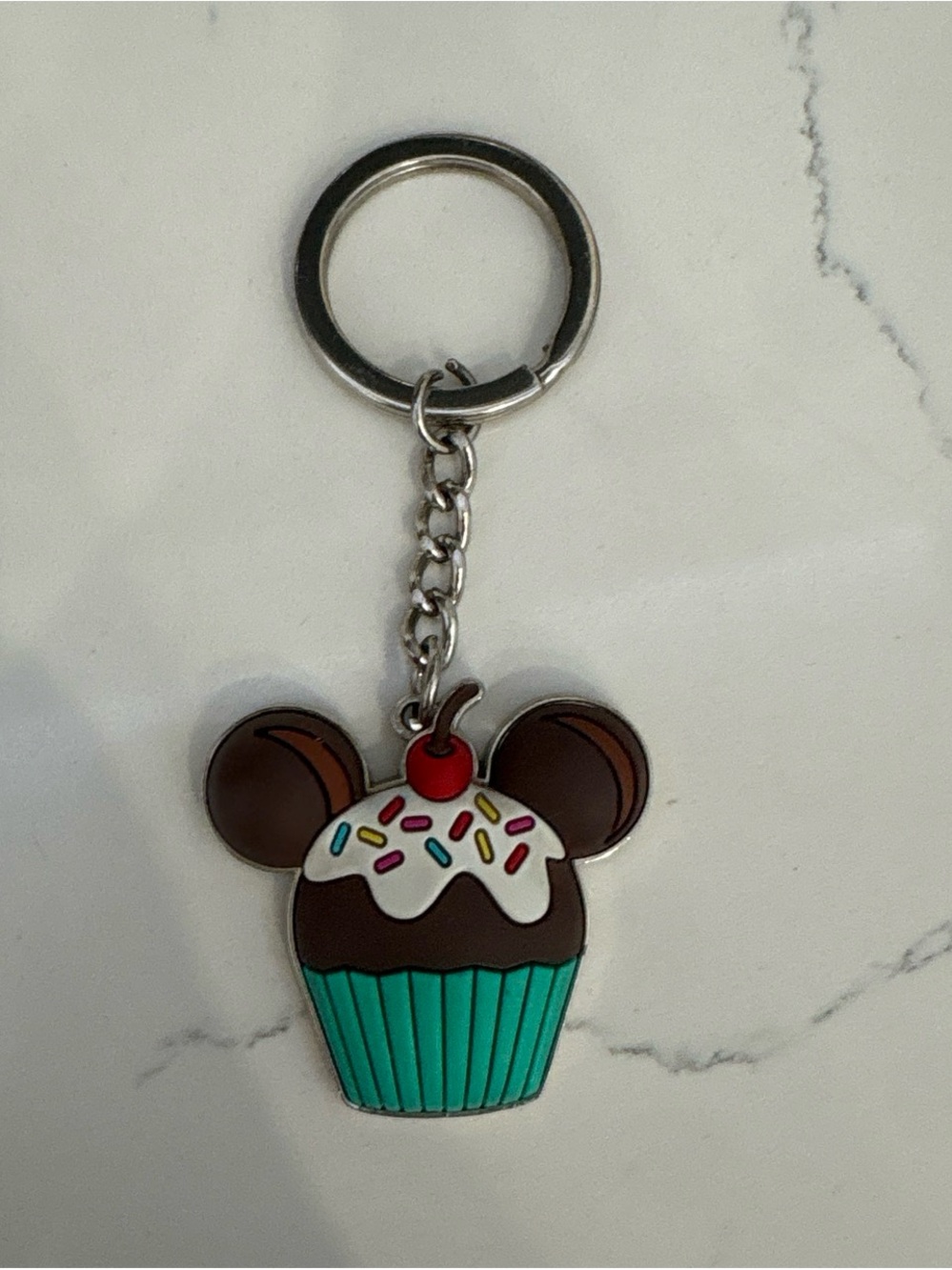 Disney Mickey Mouse Cupcake Keychain - Brown, Teal